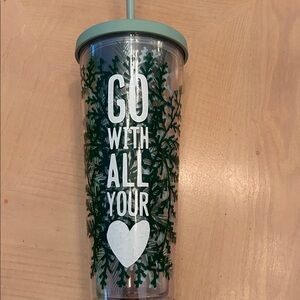 Starbucks 2017 "Go With All Your Heart" Venti Tumbler 24oz with a straw
